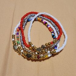✨ Handmade Beaded Stretch Bracelets – Colorful & Unique ✨