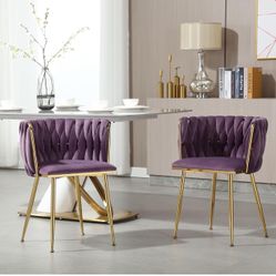 2 Velvet Upholstered Chairs