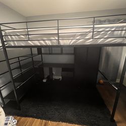 Full Bed Frame Desk & Wardrobe 