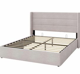 Full size bed frame with storage - like new