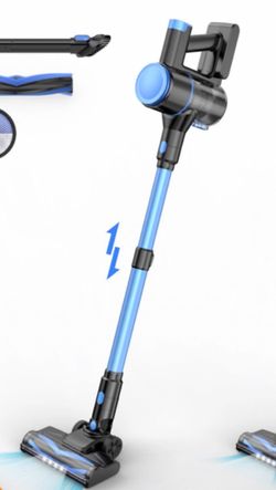 Cordless Vacuum Cleaner, Lightweight Stick Vacuum with Powerful Suction, 2200mAh Battery 40 Mins Runtime, Self-Standing Vacuum Cleaners BLUE