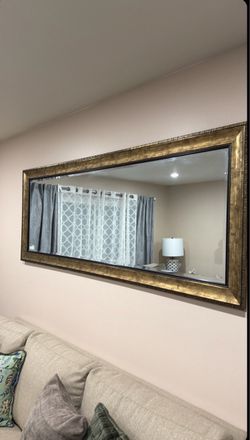 Large Wall Mirror with Gold Frame