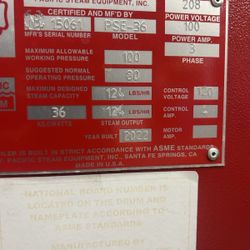 Pacific Steam Equipment PSE-36 Steam Generator Boiler