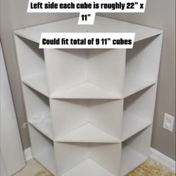 Large Corner Cube Storage Bookshelf White