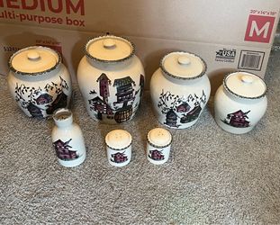 Ceramic Canister Set with Salt and Pepper Shakers