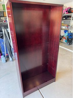 Cherry Wood Bookcase with Adjustable Shelves