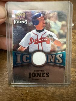 Upper Deck Icons Chipper Jones Game-Used Jersey Relic Card – Braves HOF