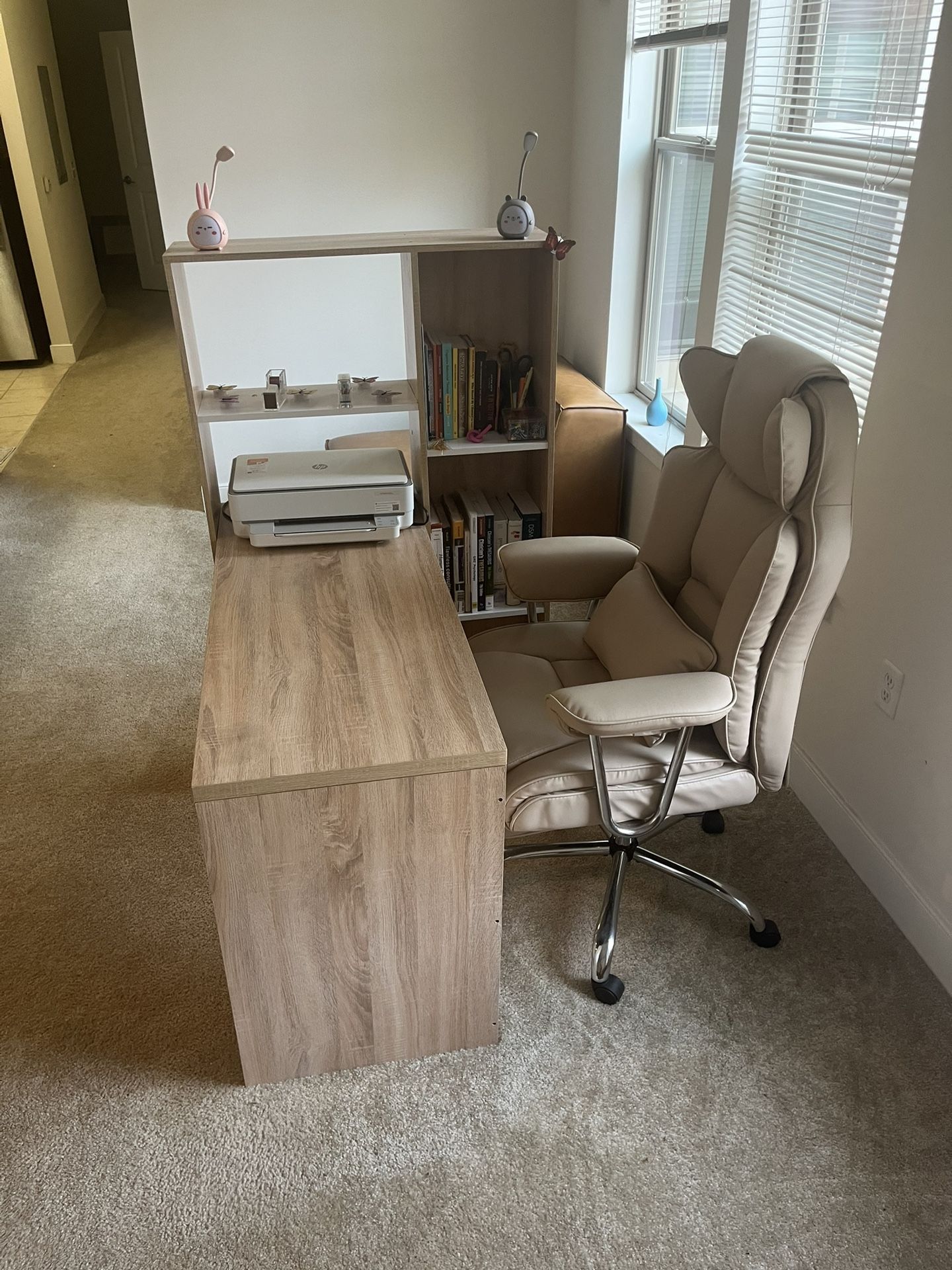 Soft Cream Chair and Study Table