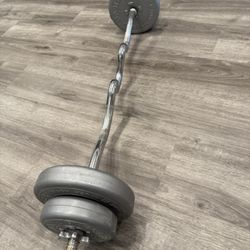 Curl Bar - With 30 Lbs Of Weights