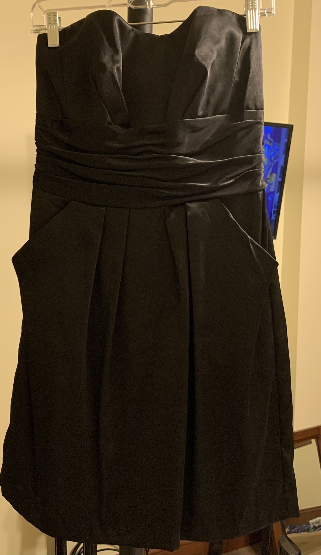 Black Strapless Bridesmaid Dress
