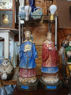 emperor and empress figural table lamps $80 each