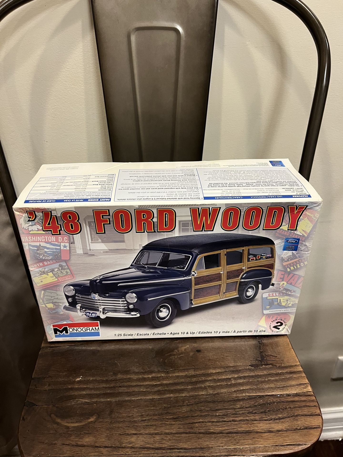 Open Box 2010 Monogram '48 Ford Woody 1:25 Scale Model Kit 