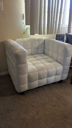 White Bubble Faux Leather Chair