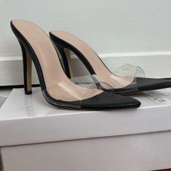 New Black Slide Heels