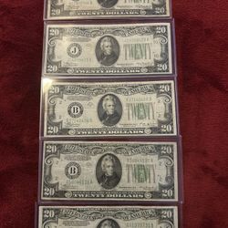 5- 1934 $20 Bills