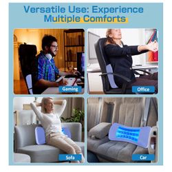 vamorry Lumbar Support Pillow for Bed Relief Lower Back Pain with Cooling Gel: Sciatica Lower Back Pillow for Sleeping-Memory Foam Waist Pillow for Si