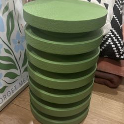 BRAND NEW Green Wood End Tables (2)