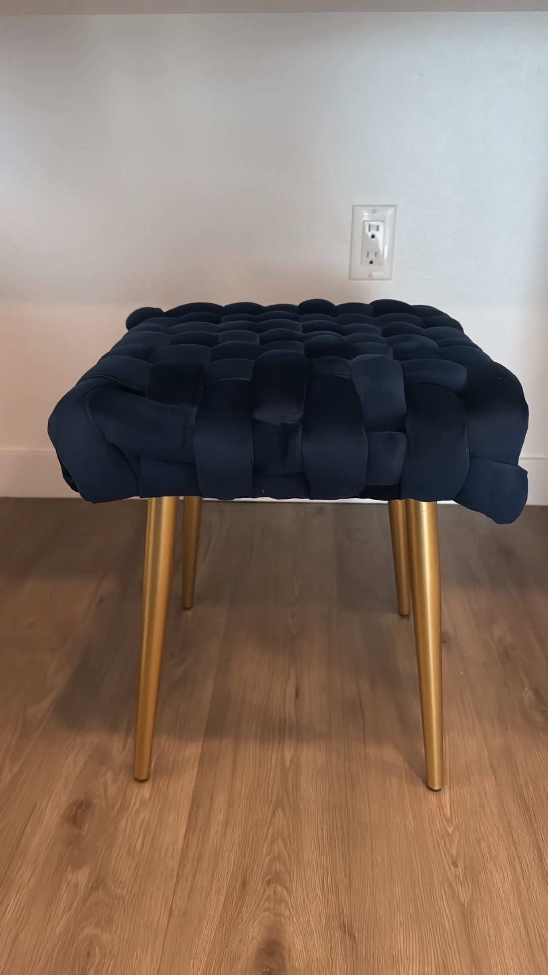 Blue Upholstered Stool