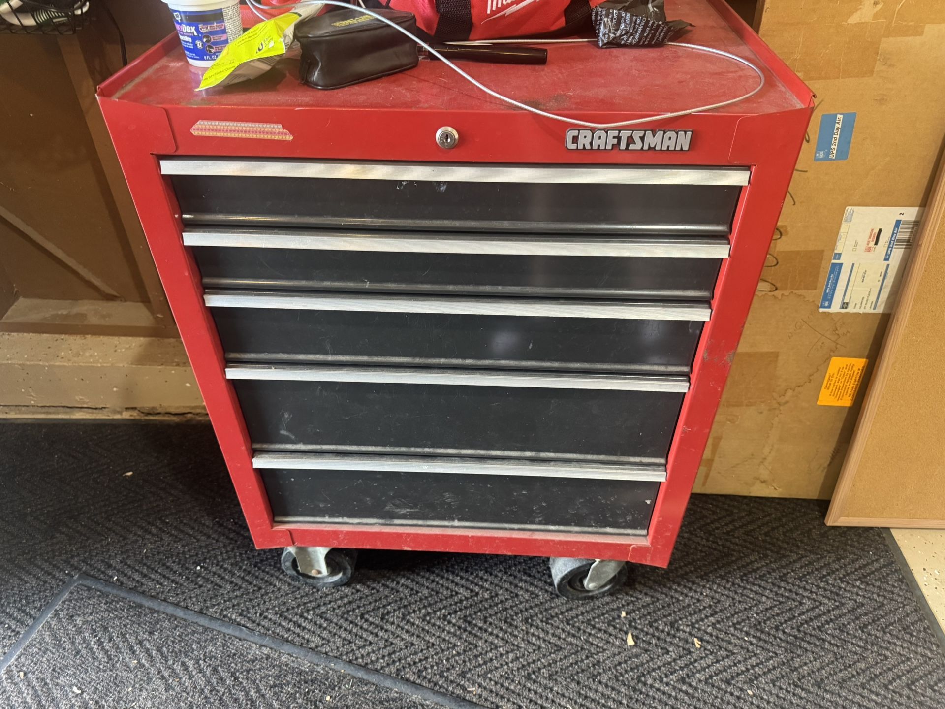 CRAFTSMAN 2000 Series 26.85-in W x 34.27-in H 5 -Drawer Steel Rolling Tool Cabinet ( Red )