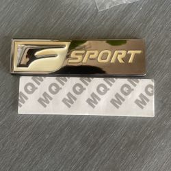 Lexus F Sport Emblem Gun Metal Off White
