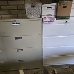 Office Desk And Cabinets 