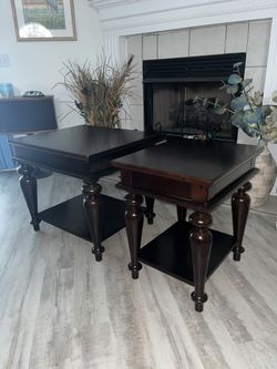 Two Solid Wood Brown Tables. Good Condition.