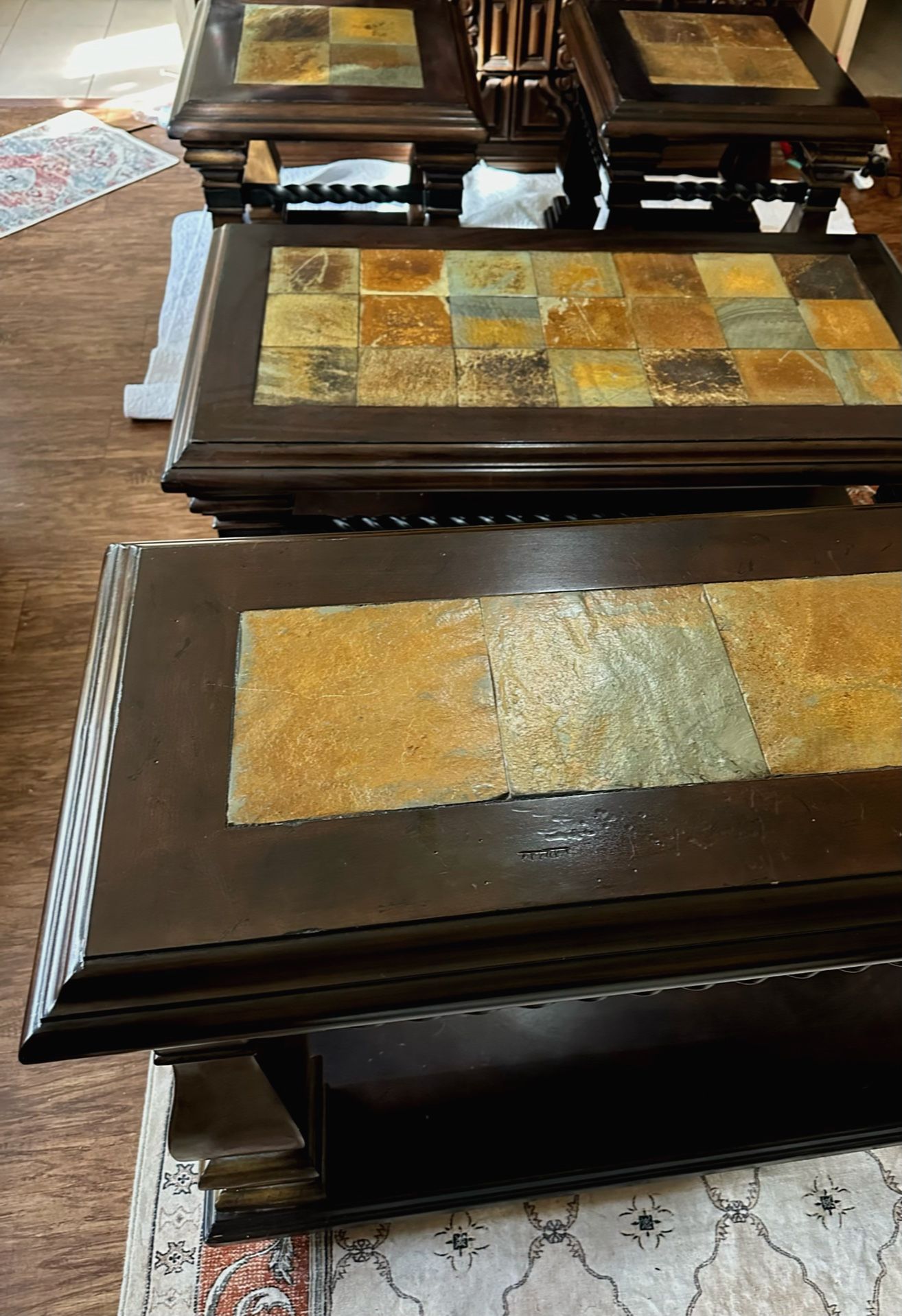 Coffee Table, Side Table (2), Sofa Runner
