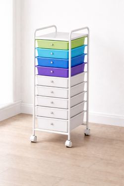 Brand New 9-Tier Rolling Utility Cart – mixed colors (9 Drawers)