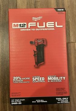 Milwaukee M12 FUEL 1/4” Right Angle Die Grinder.  Brand NEW.  Tool Only.