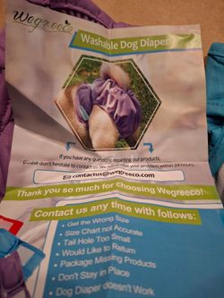 Dog clothes, harness, and diapers. Size XXS-S