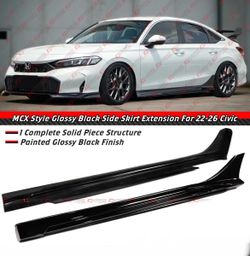 22-26 Honda Civic MCX Style Gloss Black Side Skirts