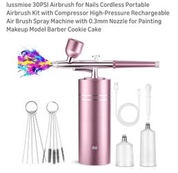 lussmioe 30PSI Airbrush for Nails Cordless Portable Airbrush Kit with Compressor High-Pressure
