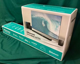 Hisense AX700 5.1.4ch Dolby Atmos Soundbar - 600W, Wireless Rear & Sub, 4K HDR, Bluetooth