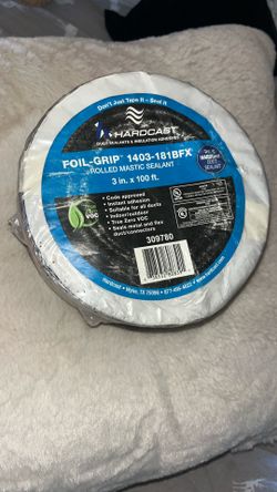 Hardcast Foil Grip Rolled Mastic Sealant 3in x 100ft 1403-181BFX  Duct Tape $20