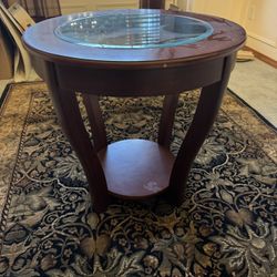 Side Table With Glass