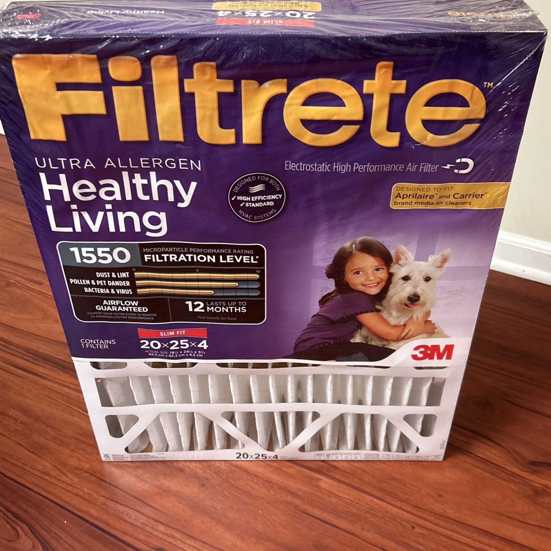 AC Furnace Air Filter, Filtrete 20x25x4 (SlimFit)