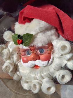 Vintage Santa Claus Face Doll Head WITH sound battery operated