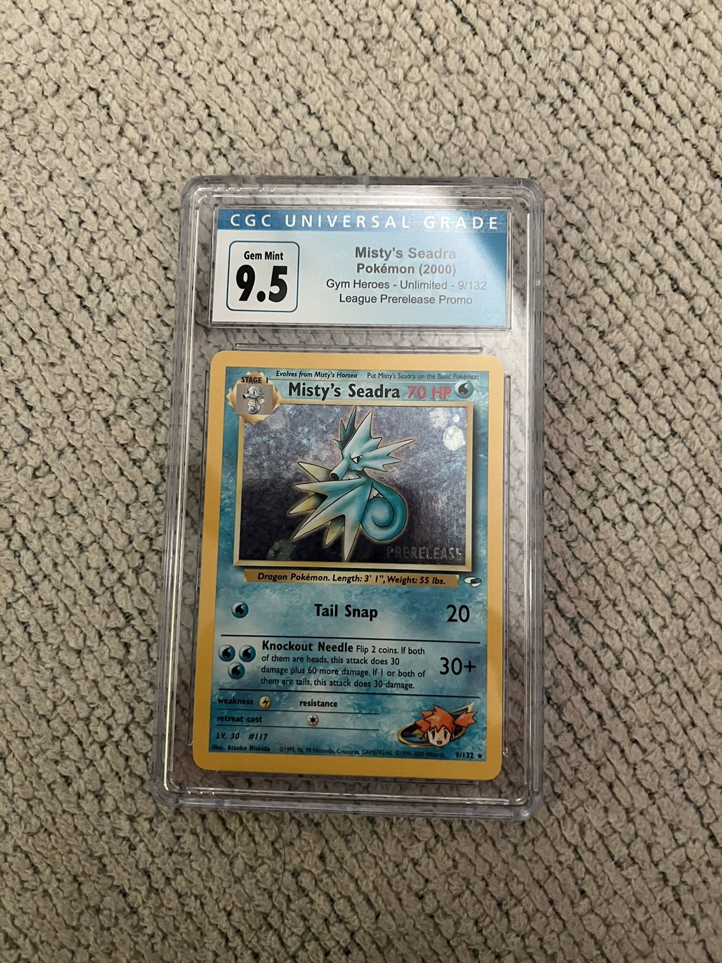 how do you know if a pokemon card is shadowless Misty's Tears Gym Heroes Banned Japanese BGS 7.5 – TBC Games main image 1