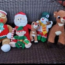 Santa and Friends Holiday Christmas Plushes Lot