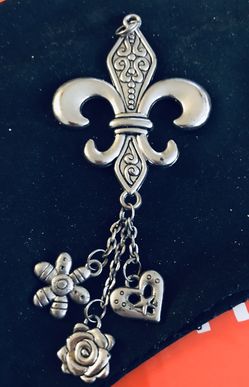 Silver Pendant with Charms