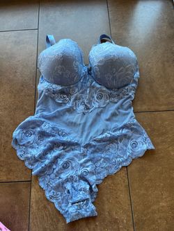 Blue Lace Lingerie Bodysuit