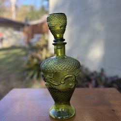 Empoli green glass "pineapple" genie bottle decanter