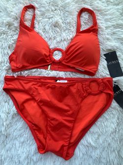 Lauren Ralph Lauren Red Ring-Detail Bikini Set size small, medium
