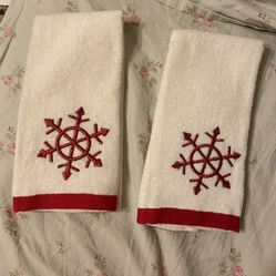 6 Christmas Hand towels 