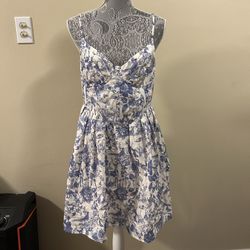 VICI Avalon Etoile Print Corset Mini Dress in Blue Womens Size Large 