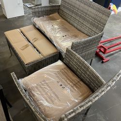 3 PCS Outside patio set , One loveseat +one single chair and office table  $100