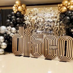 DISCO, Gold, individual letters 4ft tall Set- HALF PRICE