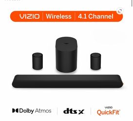NEW & SEALED - VIZIO 4.1 Soundbar with Dolby Atmos, Wireless Surround Speakers & Compact Subwoofer