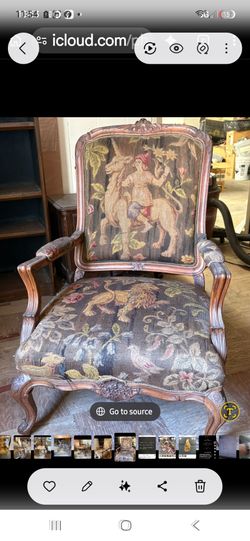 Antique French Louis XV Tapestry Armchair