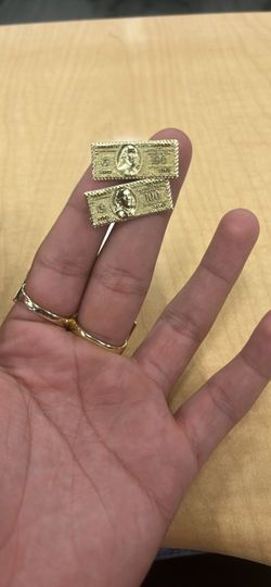 100$ bill earrings 14k gp